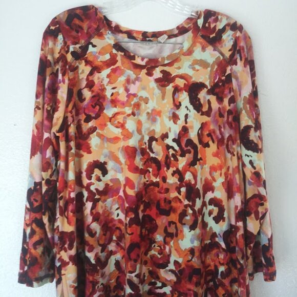 Logo by Lori Goldstein adobo all over print blouse women's size M - Picture 2 of 16